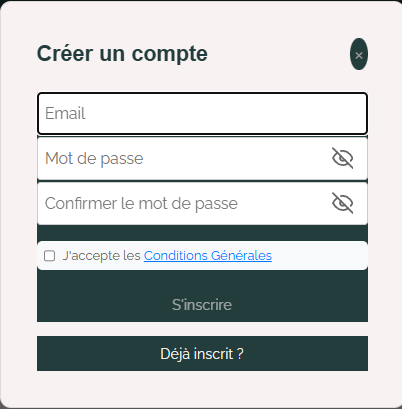 Créer un compte avant