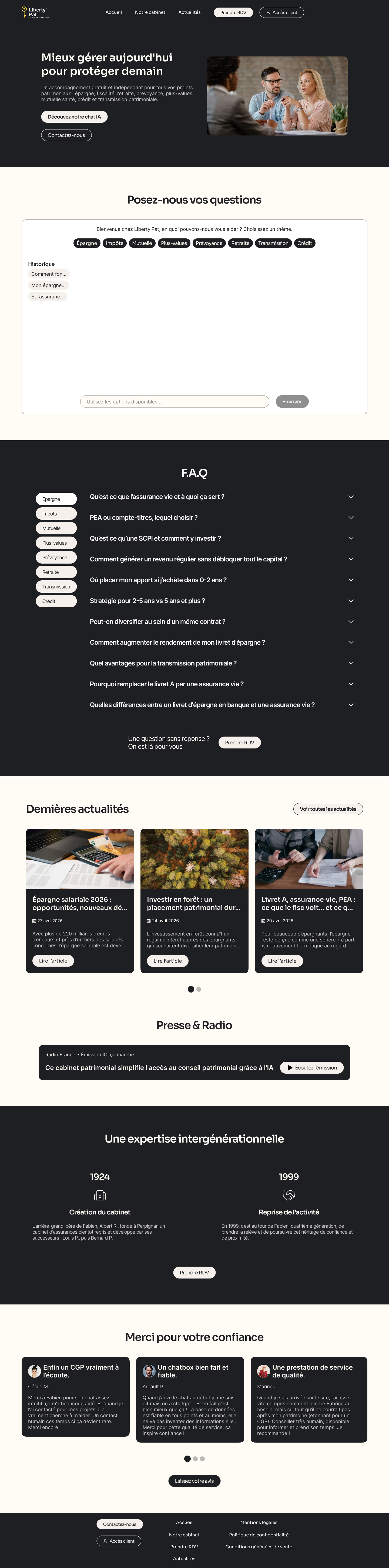 Homepage après